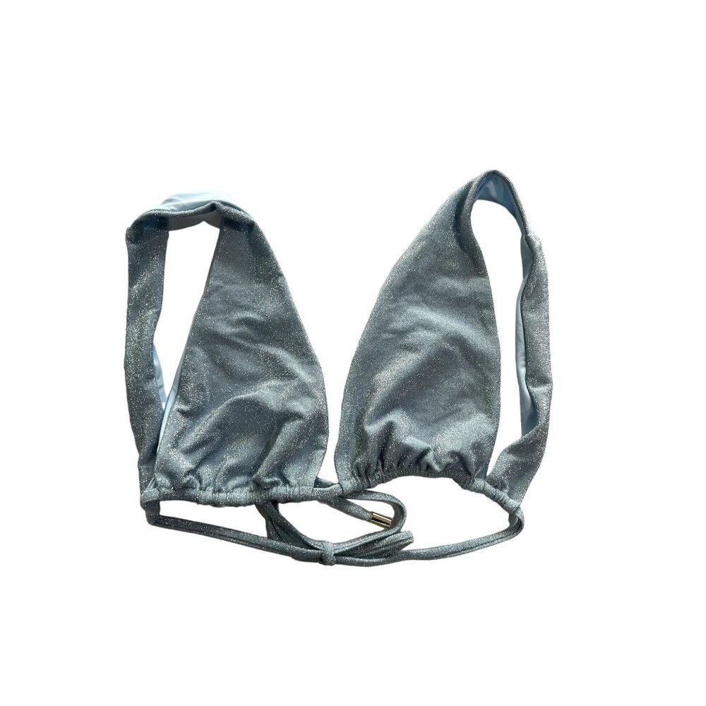 Monday Swimwear Silver Shimmer Triangle Bikini Top